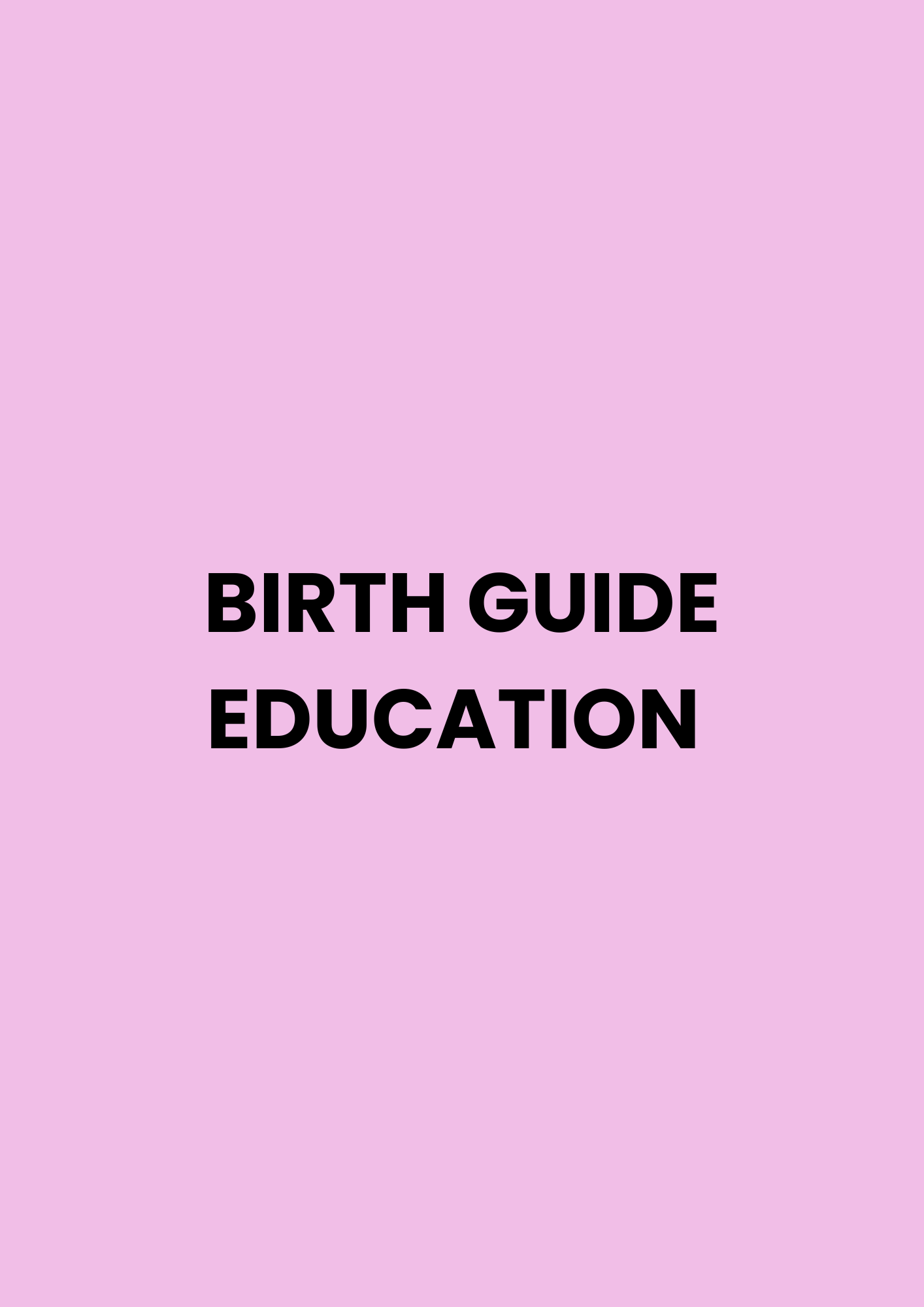Birth Guide Education
