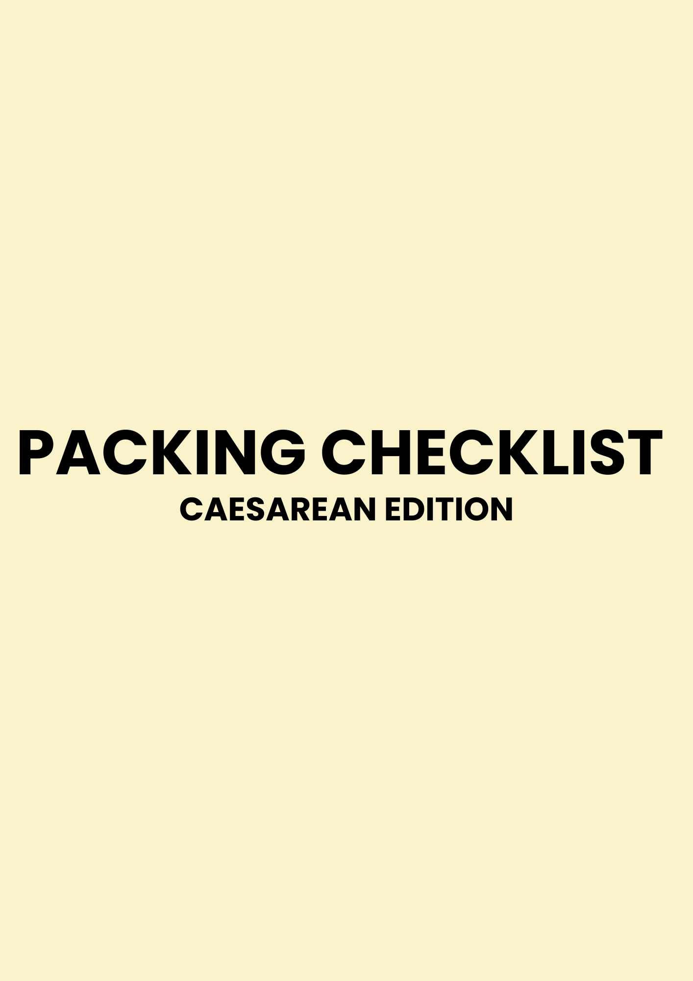 Caesarean Packing Checklist