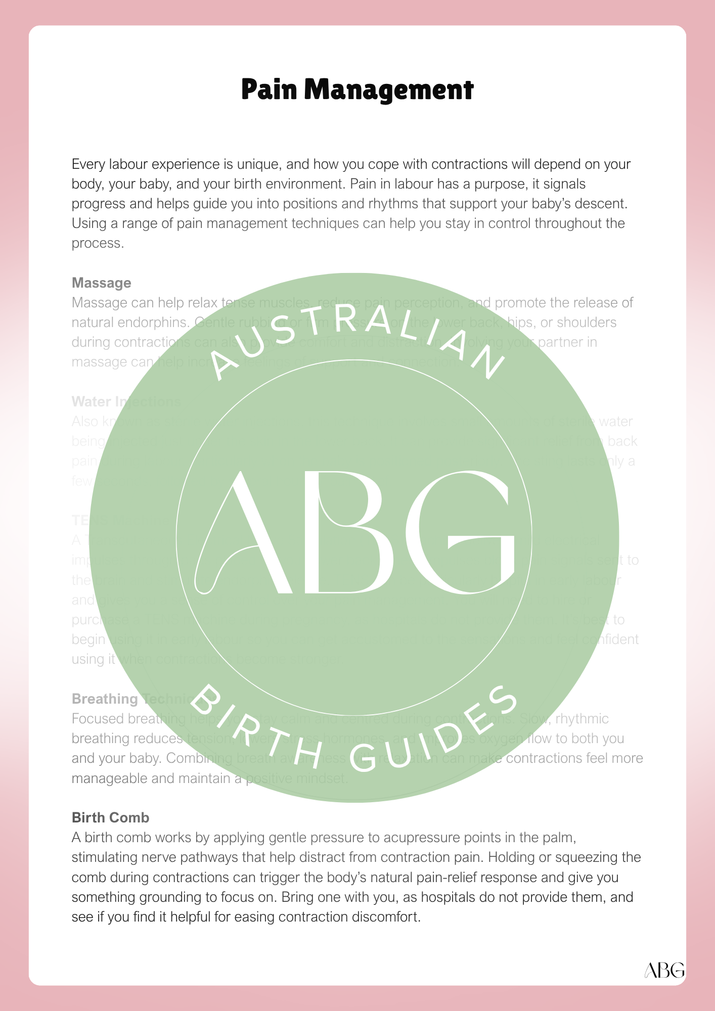 Birth Guide Education