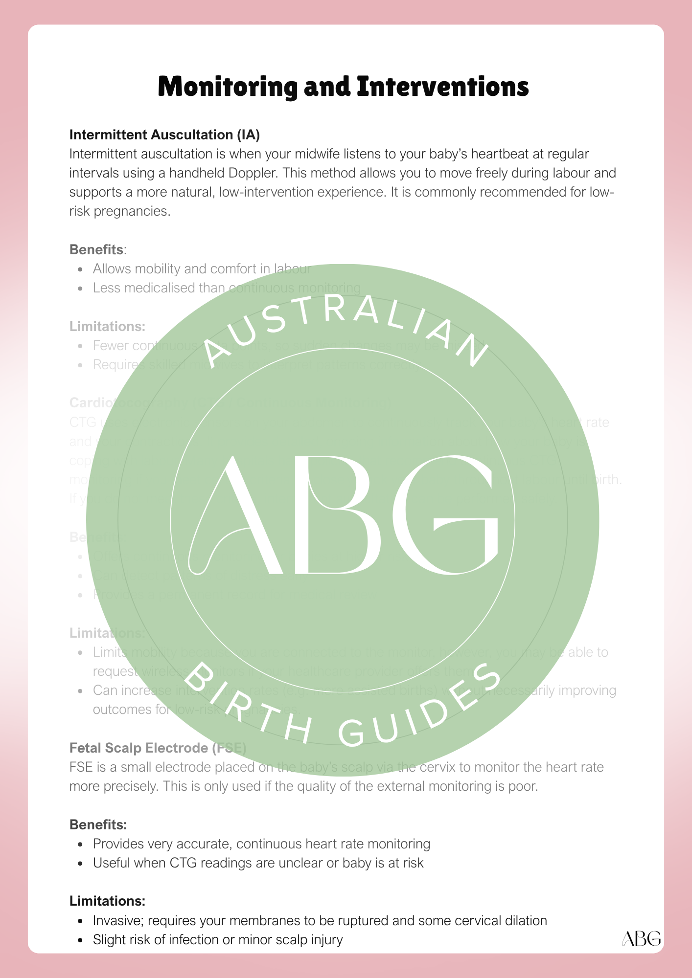 Birth Guide Education