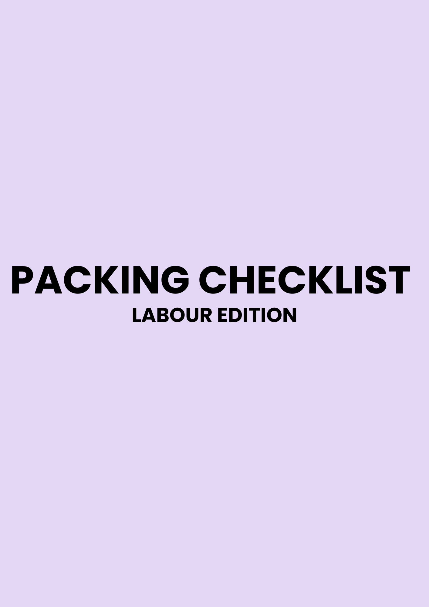 Labour Packing Checklist